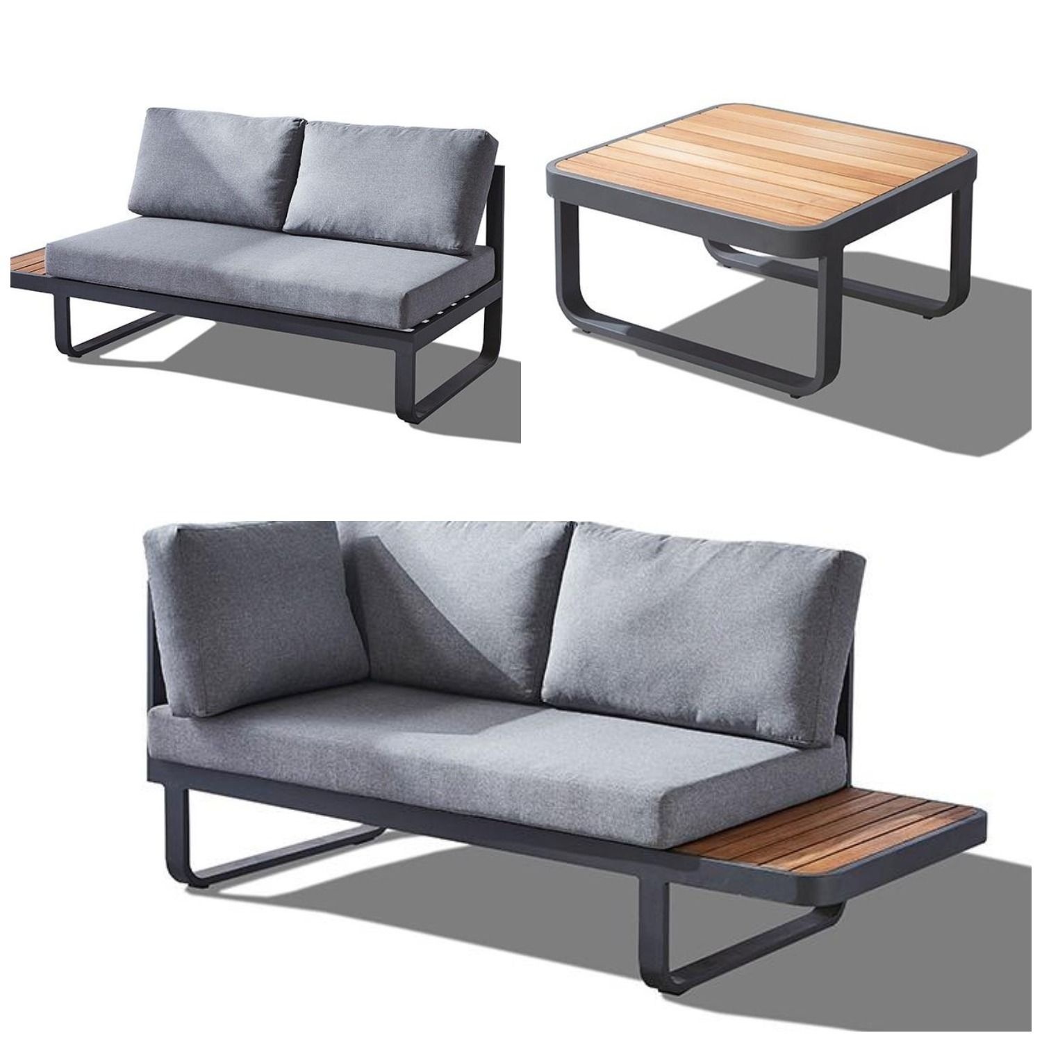 homegarden aluminium garden sofa set 3pcs-Garten Lounge set 3-teilig