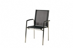 homegarden texitlene stainless stacking chair with polywood armrest