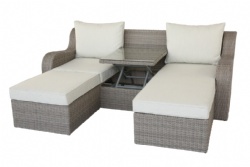 homegarden double sun lounger with lifting middle table