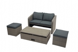 广州家园户外用品有限公司-户外休闲沙发-花园沙发4件组合-花园编藤铝管沙发