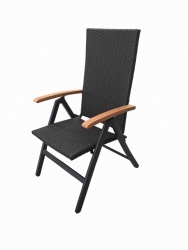 homegarden rattan stacking chair with wood armrest